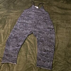 Free People Black & White Printed Jumpsuit Romper